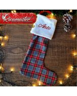 Calza della Befana in Tartan personalizzata quadri rosso/grigi