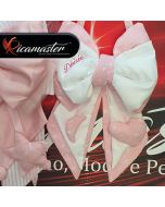 Coccarda piccola Fiocco Nascita rosa personalizzata con ricamo