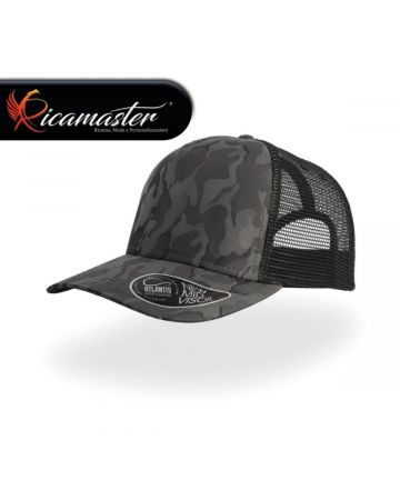 Cappello Atlantis Rapper Camou Grigio Scuro personalizzato con ricamo